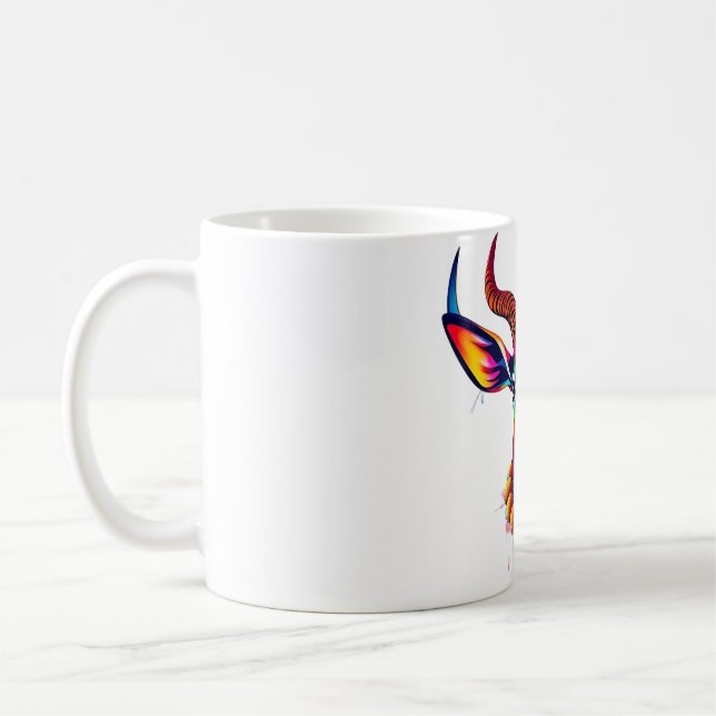 Abstract Kudu Head Festive Coffee Mug (Left)