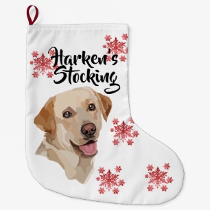 Abstract Labrador Art Large Christmas Stocking