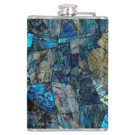 Abstract Labradorite Mosaic Flask
