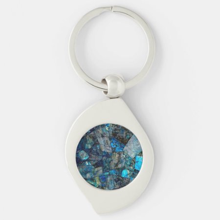 Abstract Labradorite Mosaic Keychain