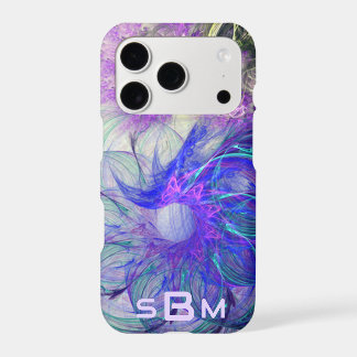 Abstract Lacy Flowers Purple Blue Art Custom iPhone 17 Pro Case