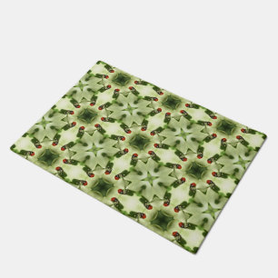 Abstract Ladybug On Dogwood Nature Kaleidoscope Doormat