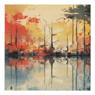 Abstract Lake  Faux Canvas Print