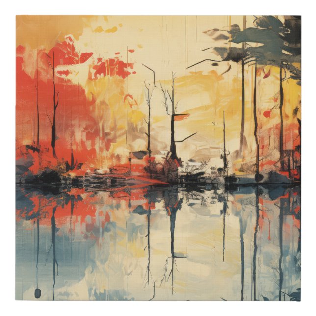 Abstract Lake  Faux Canvas Print (Front)
