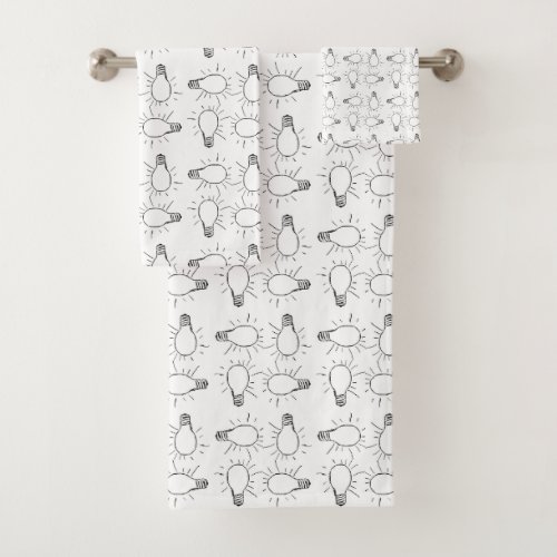 Abstract lamp drawing pattern bath towel set