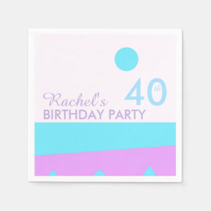 Abstract Land - 40th Birthday Party Paper Napkins