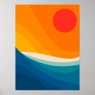 Abstract landscape art poster
