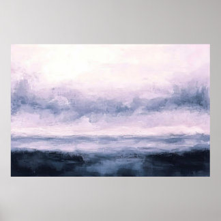 Abstract Landscape Artwork, Dark River Poster