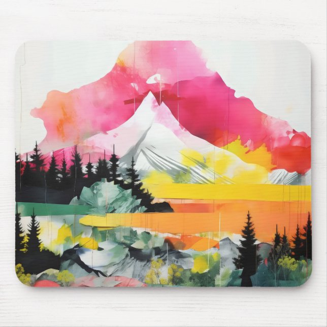 Abstract Landscape Colorful Collage Mouse Pad (Front)