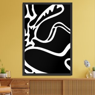 Abstract Landscape Doodles Black and white Framed Art