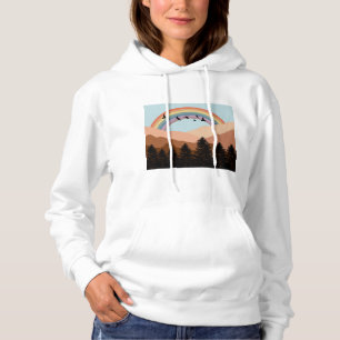 Abstract Landscape Forest Trees Rainbow & Birds Hoodie
