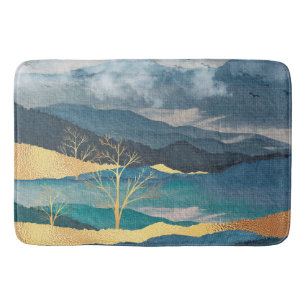 Abstract landscape god accents bath mat