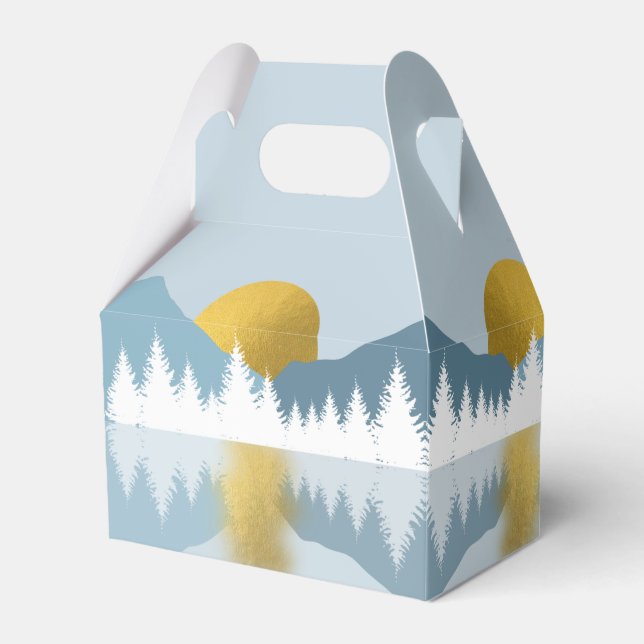 Abstract Landscape Golden Winter Sunset Sunrise   Favor Boxes (Front Side)