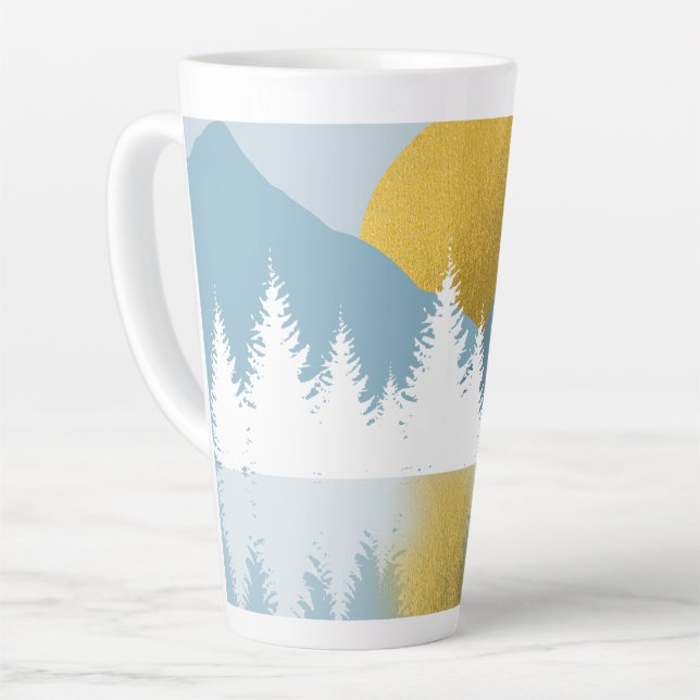 Abstract Landscape Golden Winter Sunset Sunrise  Latte Mug (Left Angle)