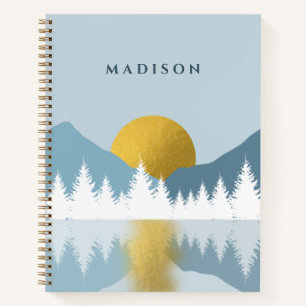 Abstract Landscape Golden Winter Sunset Sunrise   Notebook