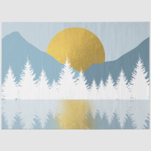 Abstract Landscape Golden Winter Sunset Sunrise Tissue Paper