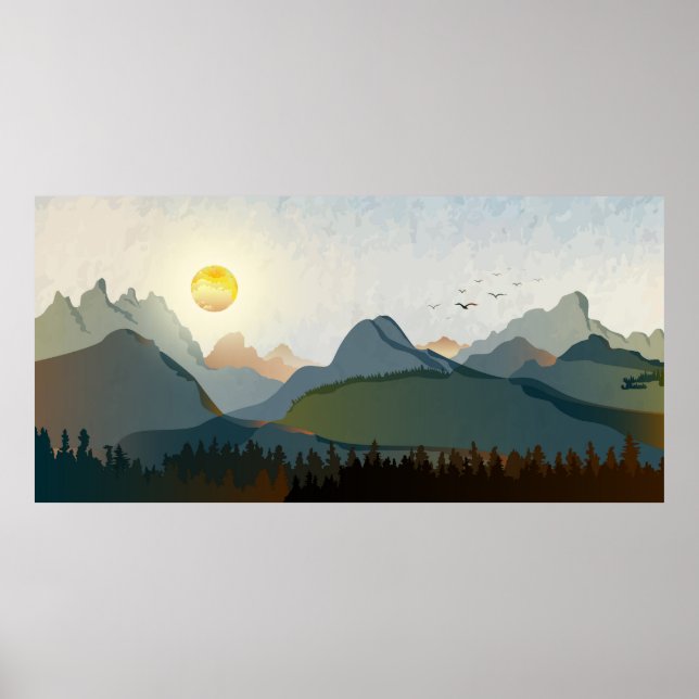 Abstract Landscape hills Poster (Front)