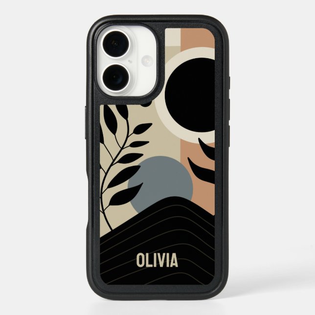 Abstract Landscape Mid Century Personalized Otterbox iPhone Case (Back)