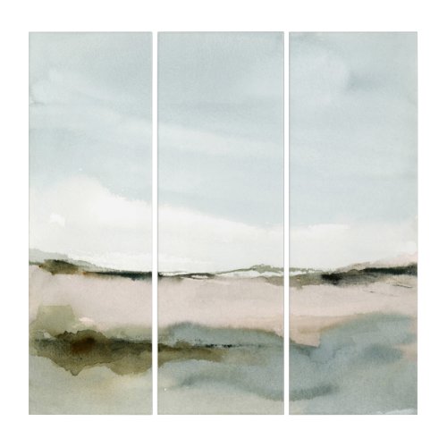 Abstract Landscape Neutral Watercolor set _ Breeze Triptych