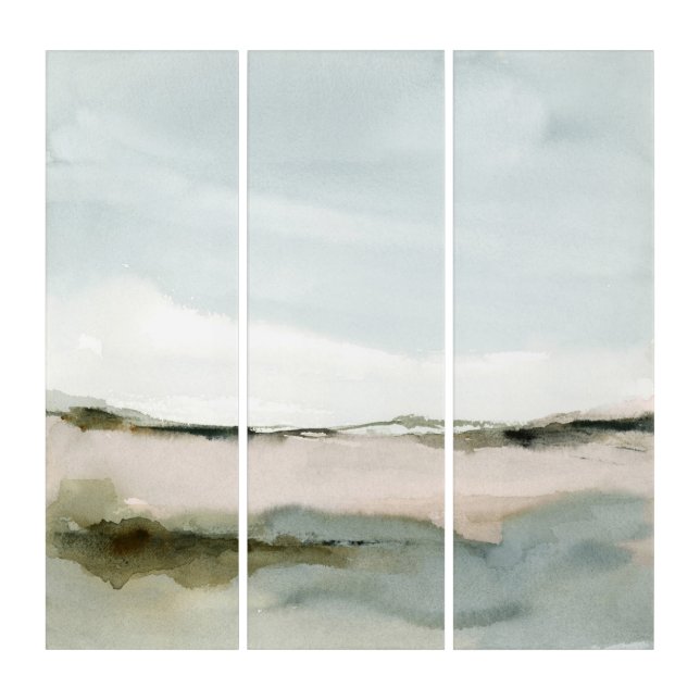 Abstract Landscape Neutral Watercolor set - Breeze Triptych (Front)