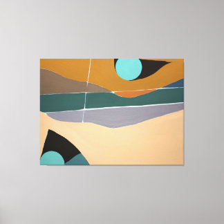 Abstract Landscape Oil Painting Wrapped Canvas Print