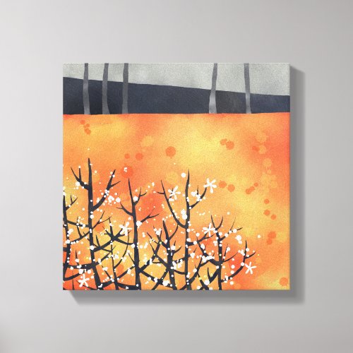 Abstract Landscape Orange Art Canvas Print