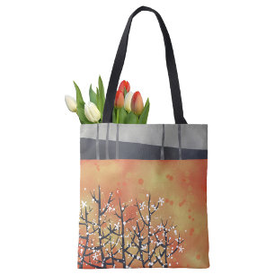 Abstract Landscape Orange Art Tote Bag