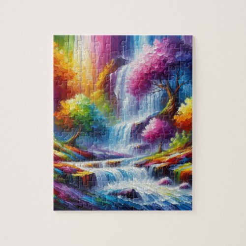 Abstract Landscape Painting AI Generated Art Jigsaw Puzzle