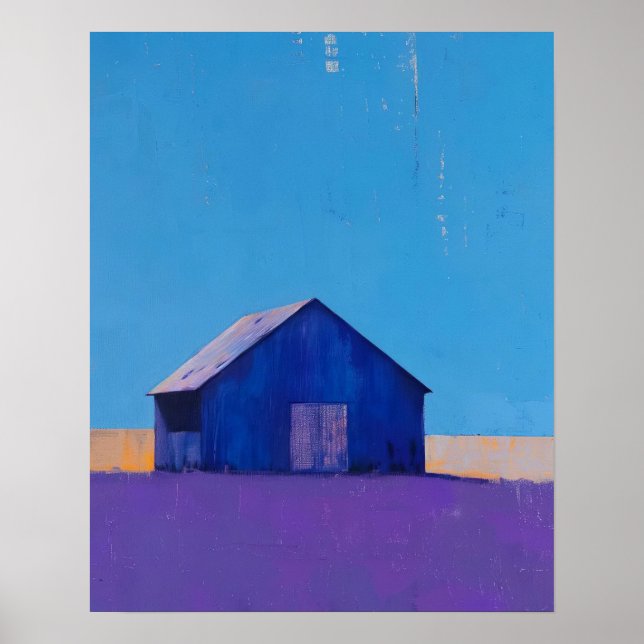 Abstract Landscape Painting, Farmhouse Horizon  Poster (Front)