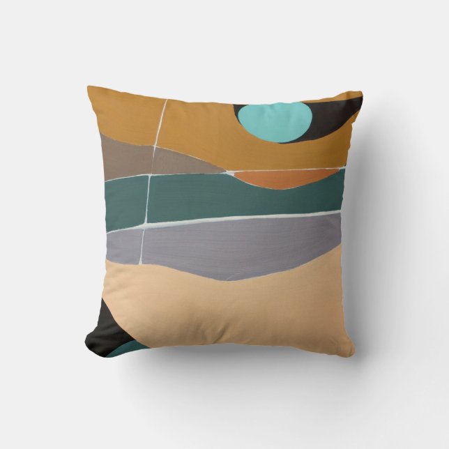 Abstract Landscape Painting Pillow (Front)