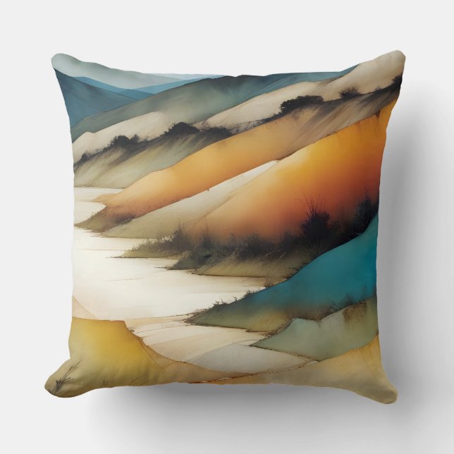 Abstract Landscape Poster Background Wallpaper Art Throw Pillow (Front)