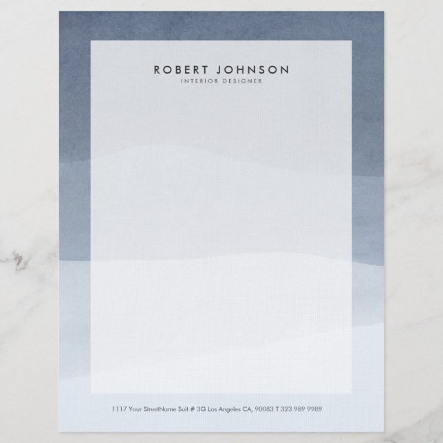Abstract Landscape Soft Tranquil Gray Tone Letterhead (Front)
