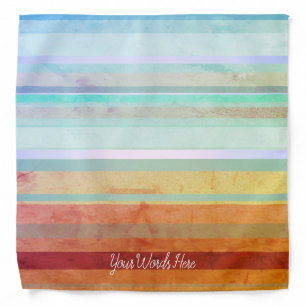 Abstract Landscape Stripes & Your Words Bandana