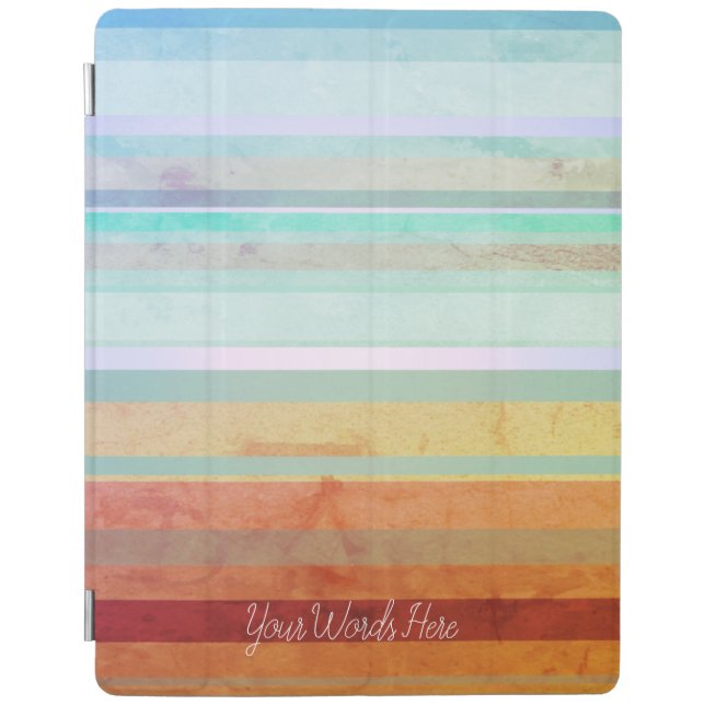 Abstract Landscape Stripes & Your Words iPad Smart Cover (Front)