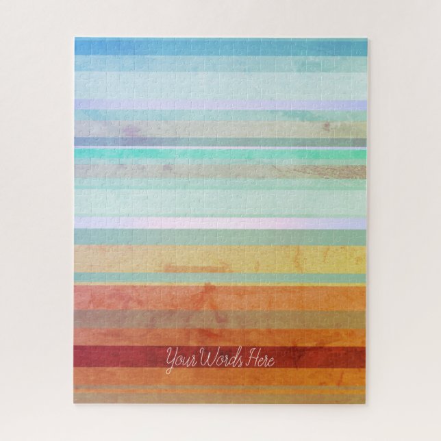 Abstract Landscape Stripes & Your Words Jigsaw Puzzle (Vertical)