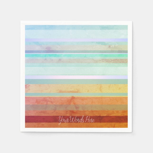 Abstract Landscape Stripes & Your Words Napkins (Front)
