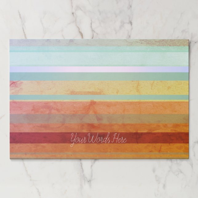Abstract Landscape Stripes & Your Words Paper Pad (Front)