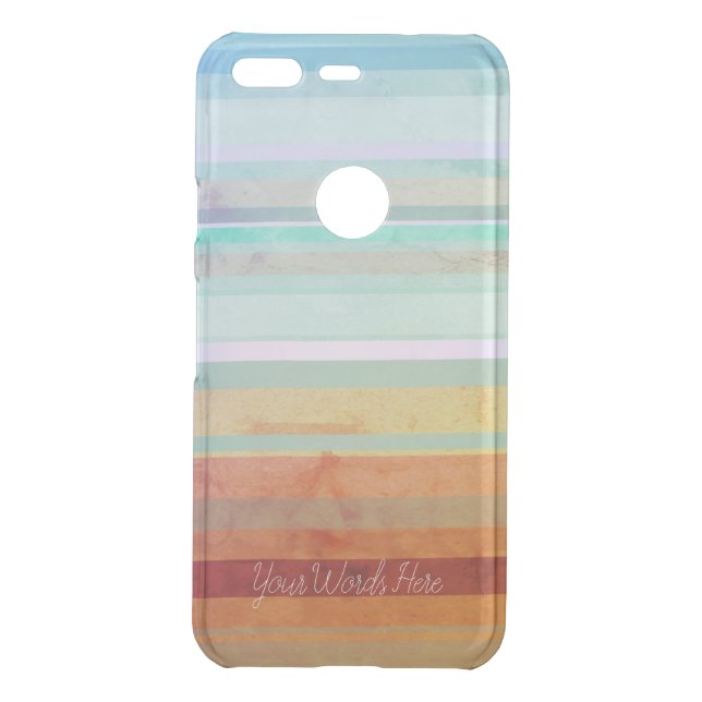 Abstract Landscape Stripes & Your Words Uncommon Google Pixel Case (Back)