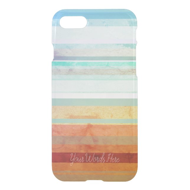 Abstract Landscape Stripes & Your Words Uncommon iPhone Case (Back)