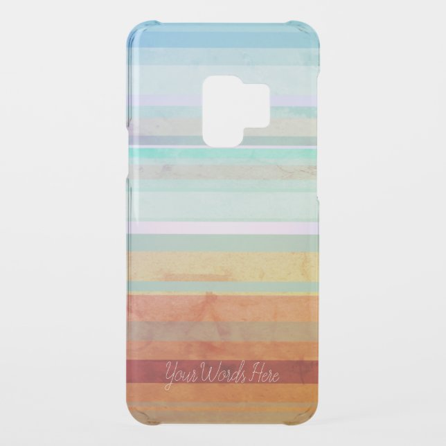 Abstract Landscape Stripes & Your Words Uncommon Samsung Galaxy Case (Back)