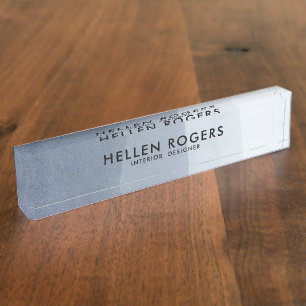 Abstract Landscape Tranquil Gray Tone Desk Name Plate