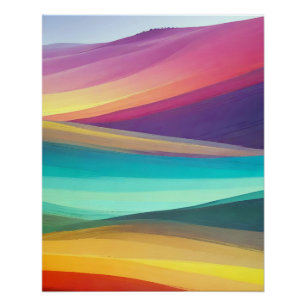 Abstract Landscape Valley Nature Background Art Poster