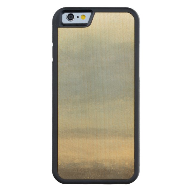Abstract Landscape with Overcast Sky Carved Wood iPhone Case (Back)