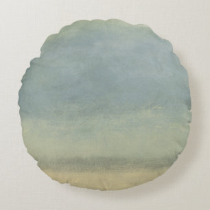 Abstract Landscape with Overcast Sky Round Pillow
