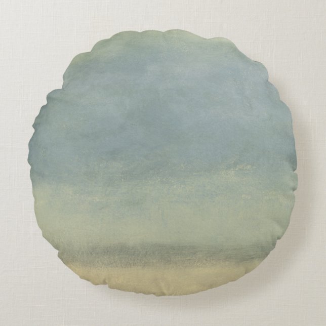 Abstract Landscape with Overcast Sky Round Pillow (Front)
