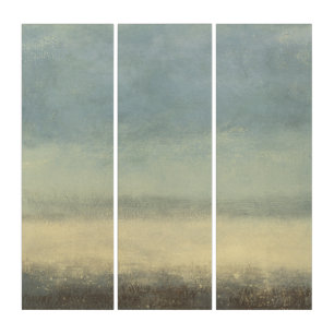 Abstract Landscape with Overcast Sky Triptych