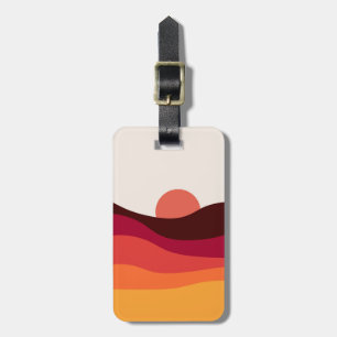 Abstract landscape with sea at sunset luggage tag