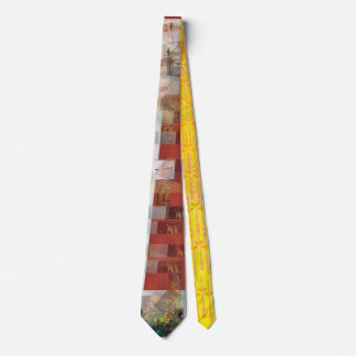 Abstract Lanes Terracotta & Cream Neck Tie