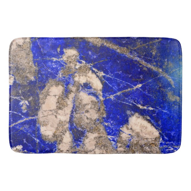 Abstract Lapis Blue gray Granite pattern  Bath Mat (Front)