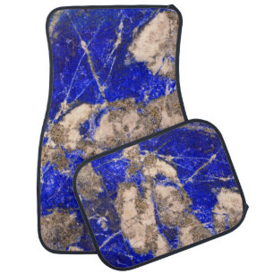 Abstract Lapis Blue gray Granite pattern Car Floor Mat